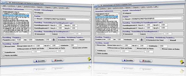 MathProf - 3D - Funktionen - Flächenfunktion - Dreidimensionale Funktion- 3D-Plotter - 3D-Funktionen - 3D Rechner - 3D Darstellung - Flächen - Darstellung - Parameter - Plotter - Plotten - Zeichnen - Graph - Grafisch - Grafik
