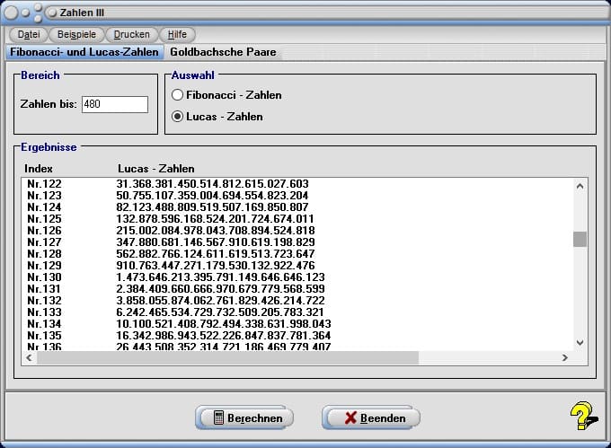 MathProf - Fibonacci - Lucas - Zahlen - Liste - Mathematik - Spirale - Beweis - Explizit - Natur - Gleichung  - Berechnen - Rechner