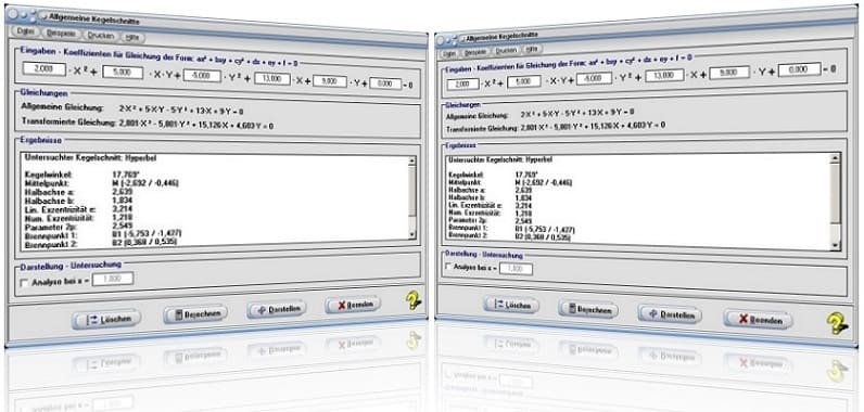 MathProf - Allgemeiner Kegelschnitt - Quadrik - Kegelschnitt - Gleichung - Allgemeine Gleichung - Hauptachse - Hauptachsentransformation - Kegelschnittgleichungen - Allgemeine Hyperbelgleichung - Allgemeine Parabelgleichung - Allgemeine Ellipsengleichung - Plotter - Kegelwinkel - Brennpunkt - Exzentrizität - Rechner - Berechnen - Darstellen - Plotten