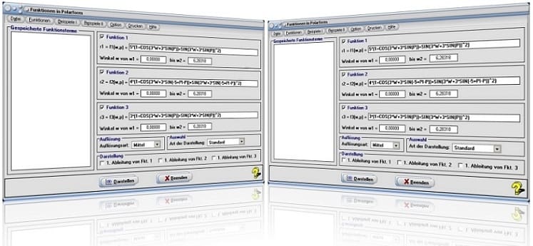 MathProf - Kurven in Polarkoordinaten - Kurven im Polarkoordinatensystem - Funktionsgraph für Kurven in Polarform - Kurven im Polardiagramm - Polardarstellung von Kurven - Kurven in Polarkoordinatendarstellung - Graphen von Funktionen in Polarform - Polarwinkel - Polare Kurve - Polarkoordinatendarstellung von Funktionen - Funktionswerte - Funktionen - Zeichnen