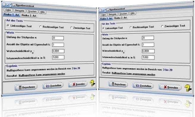 MathProf - Gegenhypothese - Linksseitig - Rechtsseitig - Einseitig - Zweiseitig - Beidseitig - Fehler erster Art - Fehler zweiter Art - Alpha - Alpha-Fehler - Beta-Fehler - Risiko 1. Art - Risiko 2. Art - Irrtumswahrscheinlichkeit - Ungerichtete Hypothese - Zusammenhangshypothese - Signifikanzniveau - Berechnen - Rechner