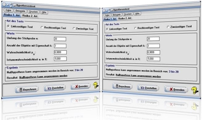 MathProf - Gegenhypothese - Linksseitig - Rechtsseitig - Einseitig - Zweiseitig - Beidseitig - Fehler erster Art - Fehler zweiter Art - Alpha - Alpha-Fehler - Beta-Fehler - Risiko 1. Art - Risiko 2. Art - Irrtumswahrscheinlichkeit - Ungerichtete Hypothese - Zusammenhangshypothese - Signifikanzniveau - Berechnen - Rechner