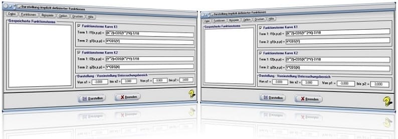 MathProf - Implizite Funktionen - Funktion - Implizite Gleichungen - Implizite Kurven - Implizite Darstellung - Funktionen - Grafik - Plotter - Beispiele - Darstellen - Darstellung - Grafisch - Plotten - Graphen - 2 Variablen