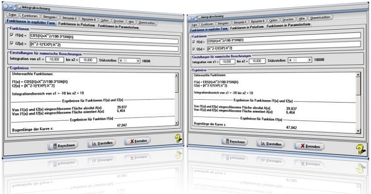 MathProf - Integral - Integralrechnung - Intervalle - Flächenintegral - Integralwert - Zwei Graphen - Übersicht - Randkurve - Flächenstück - Stammfunktion - Stammintegral - Integrale berechnen - Integration - Länge einer Kurve - Flächenmaßzahl - Randfunktion - Grafische Integration - Flächenelement  - Bestimmte Integrale - Volumenintegral - Untere Grenze - Obere Grenze -  Logarithmische Integration - Logarithmisch integrieren - Berechnen - Zeichnerisch - Rechnerisch - Rechner - Absolute Fläche - Flächeninhalt - Flächenschwerpunkt