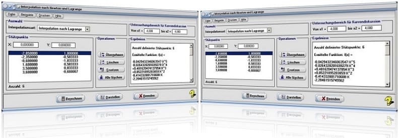 MathProf - Interpolation - Verfahren - Newton - Lagrange - Interpolation - Interpolieren - Polynom - Polynominterpolation - Interpolationsmethoden - Interpolationspolynom - Ableitung - Berechnung - Berechnen - Bild - Rechner - Grafik - Schema - Werte - Stützwerte - Stützstellen - Stützpunkte