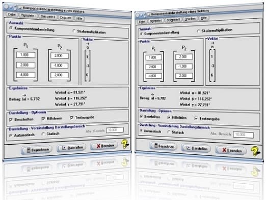 MathProf - Vektoren - Komponenten - Skalar - Multiplikation - Multiplizieren - Komponentendarstellung - Skalare Multiplikation - Vektorkomponenten -  Skalarmultiplikation - Vektor - Plotter - Graph - Rechner - Grafisch - Bilder - Plotten - Darstellung - Berechnen - Darstellen