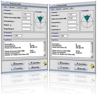 MathProf - Kreisausschnitt - Kreissektor - Kreisbogen - Flächeninhalt - Flächenschwerpunkt - Sektorfläche - Sektor - Kreissehne - Teilfläche - Sehne - Umfang - Länge - Grafik - Darstellen - Berechnung - Plotten - Graph - Rechner - Formel - Eigenschaften - Plotter