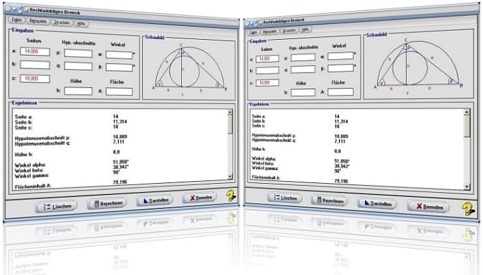 MathProf - Rechtwinkliges Dreieck - Formeln - Katheten - Hypotenuse - Ankathete - Gegenkathete - Umfang - Höhe - Fläche - Hypotenusenabschnitte - Seitenhalbierende - Schwerpunkt - Winkelhalbierende - Winkel - Seiten - Graph - Beispiel - Formel - Plot - Rechner - Berechnen - Zeichnen - Plotter - Darstellen - Eigenschaften