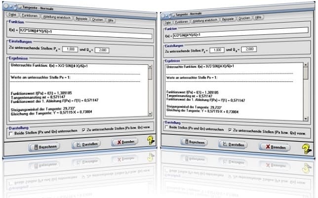 MathProf - Tangente - Normale - Tangentenverfahren - Tangentengleichung - Tangentenproblem - Tangentensteigung - Krümmung - Kurve - Krümmungskreis - Steigungswinkel - 1. Ableitung - Plotten - Grafisch - Winkel - Grafik - Graph - Zeichnen - Bilder - Beispiele - Bestimmen - Rechner - Plotter