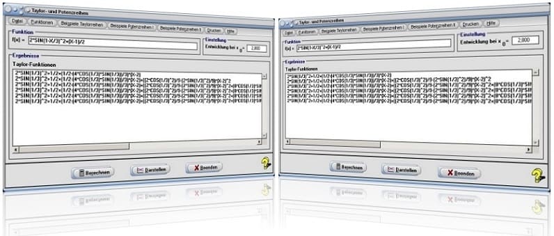 MathProf - Taylor - Reihen - Potenzreihen - Taylor - Reihe - Taylorreihenentwicklung - Potenzreihen - Taylorsche Reihe - Rechner - Entwickeln - Bestimmen - Reihenentwicklung - Tabelle - Grafik - Graph - Rechner - Zeichnen - Beispiel - Plotte  - Plotter - Darstellen - Grafisch