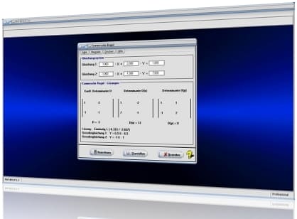 MathProf - Cramersche Regel - Cramer Regel - Inverse - Determinante - Ordnung - Gleichungen mit 2 Variablen - Gleichungssystem grafisch lösen - Grafisches Lösen von Gleichungssystemen - Lineares Gleichungssystem - Zeichnerisch - LGS - Grafische Lösung - Grafisches Lösen - Grafisch lösen - Rechner - Berechnen