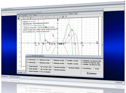 MathProf - Ganzrationale Funktionen - Ganzrationale Funktion - Polynom - Polynome - Polynomfunktion - Polynomfunktionen - Polynomgleichung - Extrempunkte - Symmetrie - Nullstellenform - Lösen - Reelle Polynome - Untersuchen - Verhalten - Untersuchung - Linearfaktordarstellung - Bild - Grafik - Ganzrational - Addition - Subtraktion - Division - Multiplikation - Ablesen - Zeichnen - Formel - Rechner - Berechnen - Zeichnen - Darstellen