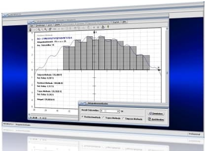 MathProf - Integrationsmethoden - Numerische Integration - Numerisch integrieren - Integration - Integrieren - Methoden - Verfahren - Numerisch - Numerische Mathematik - Numerische Methoden - Mittelpunktsregel - Trapezverfahren - Trapezformel - Summierte Trapezregel - Sehnentrapezformel - Simpsonsche Formel - Simpson-Verfahren - Simpson-Methode - Simpson - Simpsonregel - Rechteckverfahren - Rechner - Formel - Grafisch - Berechnen