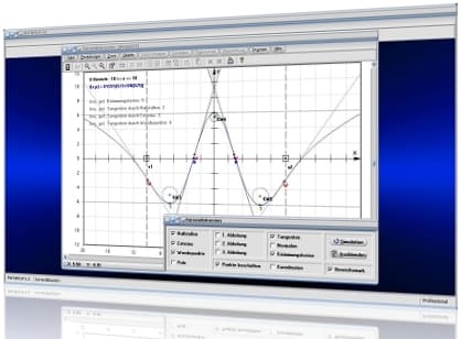 MathProf - Kurvendiskussion - Funktionsuntersuchung - Kurvenuntersuchung - Differenzieren - Extrempunkte - Komplette Kurvendiskussion - Ableitung - Ableitungen - Extremalprobleme - Ableitungsgraph - Krümmungskreis - Funktion - Funktionen - Lokale Extrema - Lokale Extremstellen - Funktionsanalyse - Bestimmen - Randextrema - Funktionen ableiten - Rechner - Berechnen - Zeichnen - Darstellen