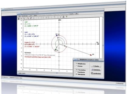 MathProf - Komplexe Zahlen - Division komplexer Zahlen - Multiplikation komplexer Zahlen - Zeigerdiagramm - Zeiger - Komplex - Komplexe Zahlen multiplizieren - Komplexe Zahlen dividieren - Imaginäre Zahlen multiplizieren - Imaginäre Zahlen dividieren - Komplexes Produkt - Komplexe Zahlen - Multiplizieren - Dividieren - Multiplikation - Division - Produkt - Komplexer Quotient - Zeichnen - Rechner - Berechnen