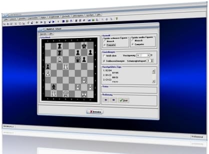 MathProf - Schachspiel - Schach - Schachbrett - Mensch - Computer - Zug - Züge - Trainer - Figuren - Spiel - Schachrechner - Schach gegen Computer - Lernen - Pferd - Dame - König - Läufer - Bauer