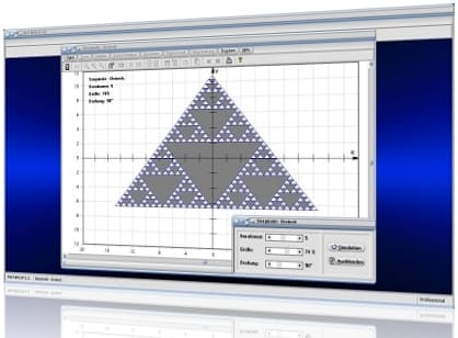 MathProf - Sierpinski - Dreieck - Sierpinski triangle - Flächeninhalt - Grafik - Fraktale Geometrie - Fläche - Rechner - Berechnung - Berechnen - Graph - Animation - Zeichnen - Erklärung
