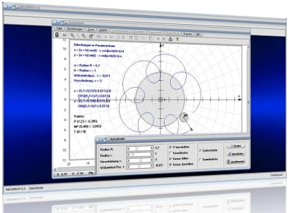 MathProf - Epizykloide - Epitrochoide - Rollkurve - Parameter - Gleichung - Funktion - Animation - Parameterdarstellung - Winkel - Kreis - Radius - Koordinaten - Graph - Plotten - Grafisch - Bilder - Eigenschaften - Erklärung - Beschreibung - Definition - Darstellung - Berechnen - Berechnung - Rechner - Beispiel - Grafik - Zeichnen