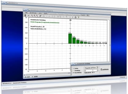 MathProf - Geometrische Verteilung - Kumulierte Wahrscheinlichkeiten - Eigenschaften - Zufallsgröße - Zufallsgrößen - Darstellen - Verteilungsfunktion - Dichtefunktion - Tabelle - Rechner - Berechnen - Darstellen - Grafisch - Zeichnen