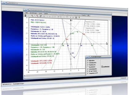 MathProf - Parabel - Quadratische Funktion- Steigung - Parabelpunkt - Punkte - Graphen - Darstellungsformen - Eigenschaften - Nullstellen - Normalparabel - Tangente - Schnittpunkte von 2 Parabeln - Graphen - Eigenschaften - Verlauf - Steigung - Scheitelpunkt - Gleichung einer Parabel - Scheitelform - Scheitelpunktform - Normalform  - Berechnen - Rechner - Zeichnen