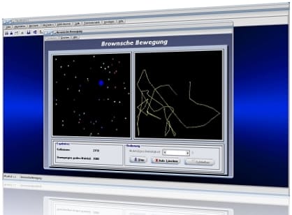 PhysProf - Brownsche Bewegung - Brownsche Molekularbewegung - Teilchenbewegung - Geschwindigkeit - Wärmebewegung - Thermische Bewegung - Brownsche Teilchenbewegung - Mathematik