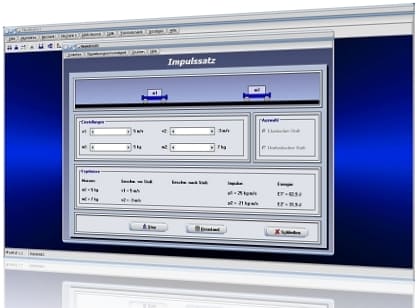PhysProf - Stoß - Rechner - Rückstoß - Rückstoßprinzip - Rückstoßgeschwindigkeit - Dezentraler Stoß - Nicht zentraler Stoß - Schiefer Stoß - Schiefer elastischer Stoß - Nicht zentrale Stöße - Nicht zentraler elastischer Stoß - Impulserhaltung - Kraftstoß - Bewegung - Stoßvorgänge - Stoßgesetze