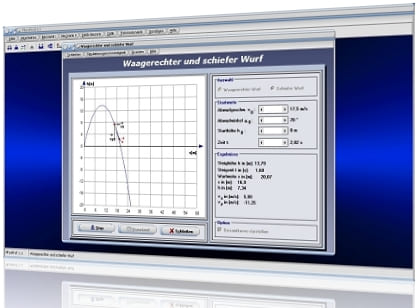 PhysProf - Wurf - Wurfparabel - Wurfbahn - Wurfweite - Wurfzeit - Wurfbewegungen - Fallzeit - Fallhöhe - Falldauer - Flugdauer - Flugzeit - Experiment - Aufprallgeschwindigkeit - Rechner - Berechnen - Steighöhe - Steigzeit