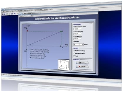 PhysProf - Wechselstrom - Widerstand - Widerstände - Reihenschaltung - Parallelschaltung - Kondensator - Spule - Strom - Stromkreis - Gesetzmäßigkeiten - Reihe - Parallel - Induktivität - Kapazität - Frequenz - Berechnen - Rechner