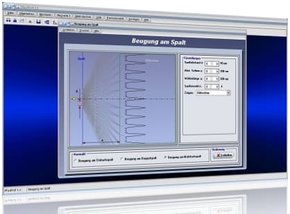 PhysProf - Lichtbeugung am Gitter - Interferenzstreifen - Interferenzmaxima - Interferenzminima - Interferenzmaximum - Interferenzminimum - Transmissionsgitter - Reflexionsgitter - Interferenzbedingung - Interferenzen - Interferenz von Wellen - Interferenzmuster - Interferenz am Doppelspalt - Destruktive Interferenz - Konstruktive Interferenz - Beugungsordnung - Optische Gitter - Gittergleichung - Rechner - Berechnen - Formel