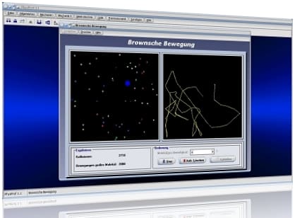 PhysProf - Brownsche Bewegung - Definition - Einführung - Animation - Beispiel - Simulation - Darstellen - Darstellung - Teilchen - Bewegung - Physik - Experiment