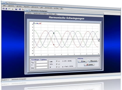 PhysProf - Schwingungen - Mechanische Schwingungen - Schwingungsenergie - Richtgröße - Harmonische Schwingung - Harmonische Schwingungen - Harmonische mechanische Schwingung - Mechanische Schwingungen - Periodische Schwingung - Simulator - Periodische Vorgänge - Periodische Prozesse - Geschwindigkeit - Rechner