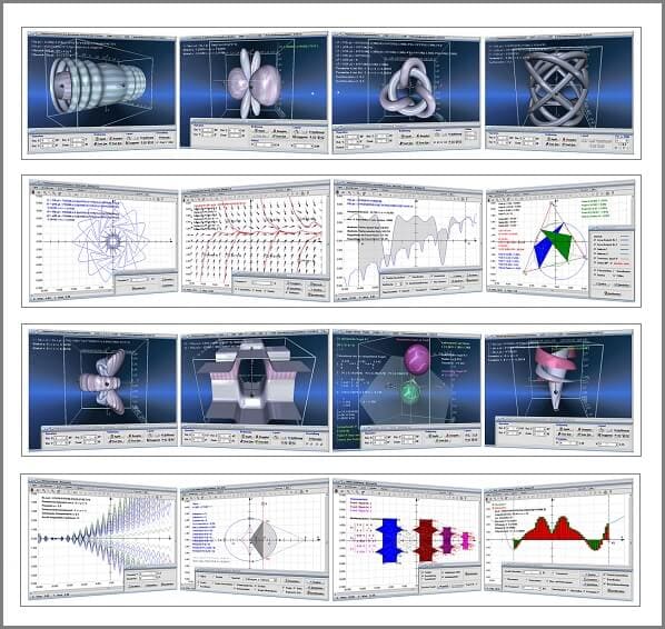 MathProf - Bilder zum Programm - Affine Abbildung - Analyse affiner Abbildungen - Spirolateralkurven - Kegelschnitt - Kegelschnitte - Winkelmaße - Strahlensatz - Teilungsverhältnis - Konvexe Hülle - Dreieck - Pyramide - Quader im Raum