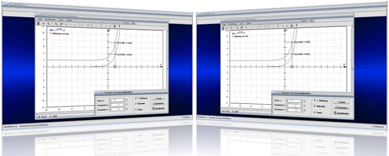 MathProf - Exponentialfunktionen - Exponentialgleichungen - Ableiten - Eigenschaften - Graphen - Ableitung - Ableiten einer Exponentialfunktion - Gleichung - Zeichnen -   Exponentialkurve - Exponentialrechnung - Kurve - Allgemeine Exponentialfunktion - Strecken - Stauchen - Plotten - Verschieben - Grafisch - Rechner - Analysieren - Beispiel -   Plotter - Darstellung - Darstellen - Formel - Nullstellen - Graph - Parameter - Grafik - Berechnen