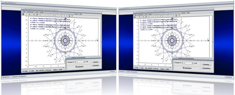 SimPlot - Parameterkurven - Parametergleichungen - Parameterdarstellung - Funktionen - Parametrisierte Kurven - Kurven - Grafisch - Graph - Darstellen - Plotter - Grafik - Animationen - Simulation - Rechner - Berechnen - Funktionsgraph - 2D - Plotten - Zeichnen - Kurvenplotter - Bild