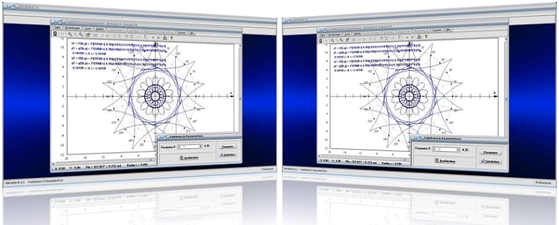 MathProf - Parameterkurven - Parametergleichungen - Parameterdarstellung - Funktionen - Parametrisierte Kurven - Kurven - Grafisch - Graph - Darstellen - Plotter - Grafik - Animationen - Simulation - Rechner - Berechnen - Funktionsgraph - 2D - Plotten - Zeichnen - Kurvenplotter - Bild