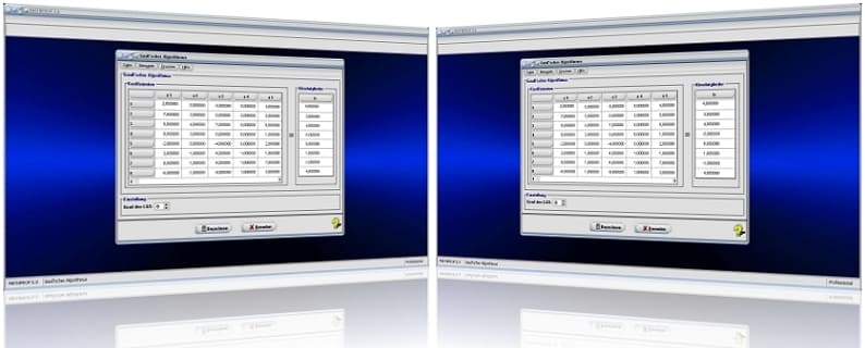 Gaußscher Algorithmus - Gauß - Algorithmus - Verfahren - Methode - Gleichsetzungsverfahren - Koeffizientenmatrix - Gaußsches Eliminationsverfahren - Gaußsche Elimination - Additionsverfahren - Gauß Jordan Verfahren - Gauß Jordan Algorithmus - Gauß Jordan - Gaußsches Verfahren - Lösen - Rechner - Berechnen - Berechnung 