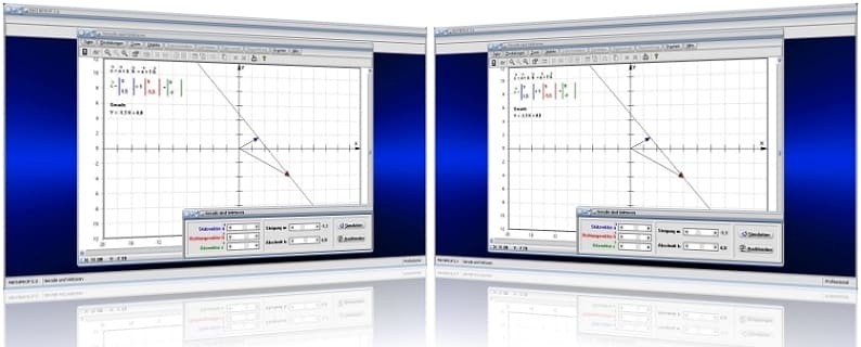 MathProf - Vektoren - Geradengleichung - Vektordarstellung - Gerade - Graph - Stützvektor - Ortsvektor - Richtungsvektor - Vektorgleichung - Vektordarstellung - Vektorielle Darstellung - Grafisch - Plotten - Plotter - Berechnung - Darstellen - Vektorgeometrie