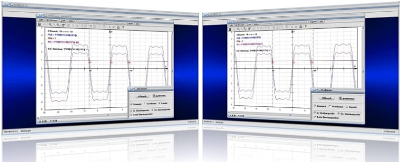 MathProf - Gleichung - Funktionsgleichungen - Lösen - Lineare Gleichungen - Nichtlineare Gleichungen - Gleichungsrechner - Zwei Funktionen - Plotten - Untersuchen - Untersuchung - Graph - Terme - Grafisch - Rechner - Lösungen - Plotter - Tabelle - Werte - Rechnerisch - Zeichnen