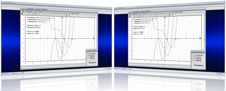 MathProf - Gleichungen - Gleichung - Polynom - 2. Grades - 3. Grades - 4. Grades - Polynome - 2. Grades - 3. Grades - 4. Grades - Biquadratische Gleichungen - Komplexe Lösungen - Rechner - Ableitung - Ableiten - Berechnen - Plotten - Darstellen - Graph - Plotten - Nullstellen