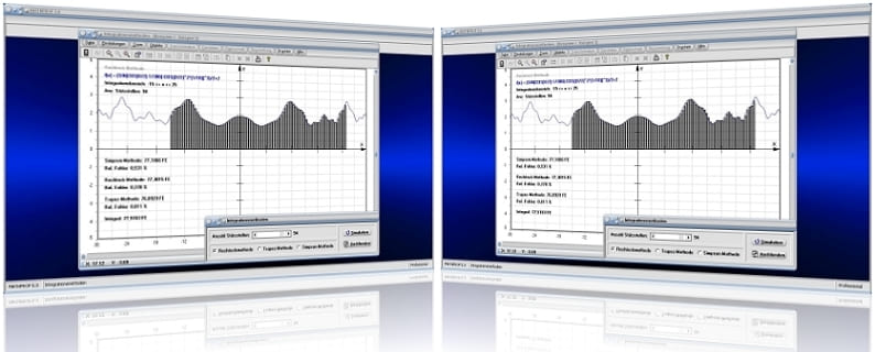 MathProf - Integrationsmethoden - Numerische Integration - Intervallmethode - Newton-Cotes-Formel - Rechteckregel - Sehnentrapezverfahren -   Intervallhalbierungsmethode - Simpson-Regel - Rechteck-Regel - Gauß-Methode - Sehnen-Trapez-Methode - Trapezregel - Tabelle - Werte - Intervalle -   Numerische Quadratur - Intervallhalbierungsverfahren - Graphen - Integral - Parameter - Plotter - Rechner - Berechung - Darstellen - Berechnen - Grafisch