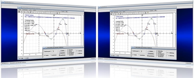 MathProf - Interpolation - Ganzrationale Funktionen - Lineare Interpolation - Näherungsfunktion - Näherungsverfahren - Interpolationspolynom -   Funktionsinterpolation - Polynomiale Interpolation - Näherungspolynom - Stützstellen - Koeffizienten - Nullstellen - Rechner - Graph - Plotter - Bilder - Darstellung - Berechnung - Darstellen