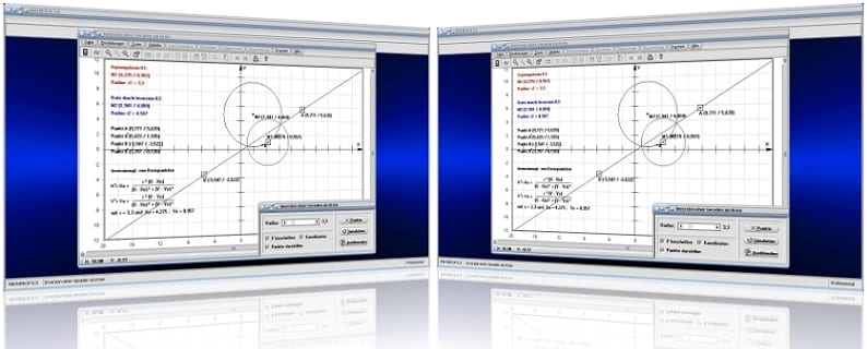 MathProf - Inversion - Kreis - Gerade - Gerade invertieren - Umkehrung - Inversionszentrum - Kreisspiegelung - Rechner - Berechnen - Graph - Plotten - Darstellen