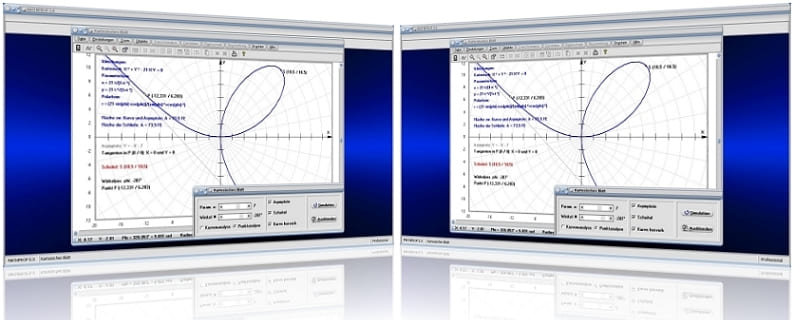 MathProf - Kartesisches Blatt - Fläche - Schleife - Asymptote - Tangente - Krümmung - Graph - Plotten - Grafisch - Darstellung - Berechnen - Berechnung - Darstellen - Rechner