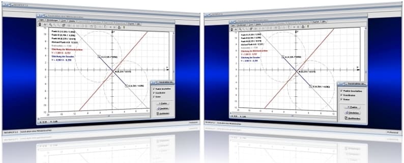 MathProf - Mittelsenkrechte - Konstruktion - Konstruieren - Gerade - Punktabstand - Lotrechte - Lot - Darstellung - Berechnen - Bestimmen - Rechner - Darstellen - Grafik - Zeichnen - Plotten - Strecke - Schnittpunkt