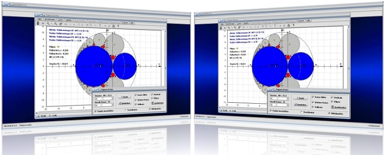 MathProf - Pappos-Kreise - Pappus-Ketten - Kreise im Kreis - Pappus - Problem - Halbkreisbogen - Graph - Grafisch - Plotter - Halbkreis - Darstellung - Berechnung - Darstellen - Rechner - Kreis