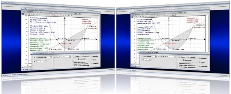 MathProf - Parabel - Gerade - Parabelgleichung - Quadratische Funktion - Lineare Funktion - Schnittpunkte - Nullstellen - Diskriminante - Scheitelpunkt - Darstellung - Berechnen - Darstellen - Rechner - Beispiel - Plotter - Grafik - Plotten - Zeichnen - Graph - Schnittpunkt - Berührpunkt - Parabelsegment 