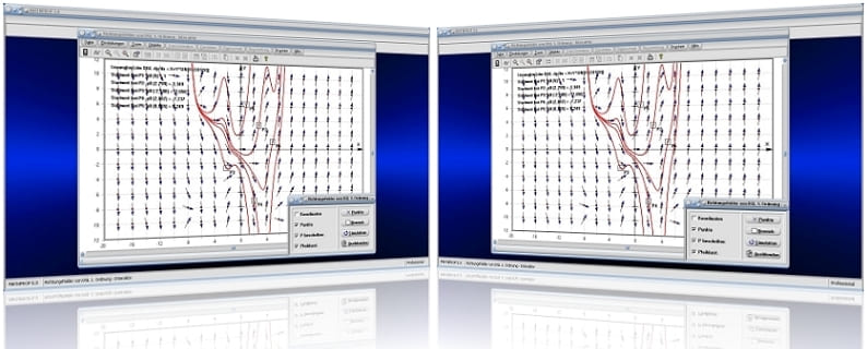 MathProf - Richtungsfelder - DGL - Differentialgleichung - Richtungsfeld - Differentialgleichung 1. Ordnung - Isoklinen - Lösungskurven - Skizzieren - Lösungskurve - Grafisch - Rechner - Graph - Bilder - Darstellung - Plotter - Berechnung - Darstellen - Plotten - Grafik - Zeichnen