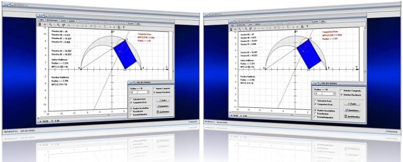MathProf - Satz des Arbelos - Archimedische Zwillinge - Kreis - Rechner - Grafik - Konstruktion - Dreieck - Halbkreis - Tangente - Flächeninhalt - Sekantenkreis -   Tangentenkreis - Bilder - Darstellung - Graph - Plotten - Berechnung - Darstellen