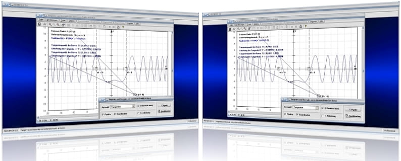 MathProf - Tangente - Punkt - Extern - Externer Punkt - Außerhalb - Kurve - Funktion - Normale - Kurvenpunkt - Tangente von außen - Normale von außen -   Berechnen - Grafik - Rechner - Plotter - Graph - Zeichnen - Bilder - Darstellung - Berechnung - Darstellen - Bestimmen