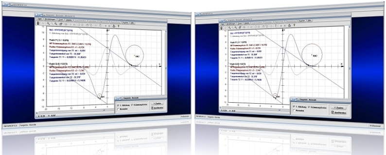 MathProf - Tangente - Normale - Tangente und Normale - Tangentenverfahren - Tangentengleichung - Normalengleichung - Anstieg - Funktion - Plotter -   Gleichung - Grafisch - Bild - Grafik - Graph - Zeichnen - Rechner - Berechnen - Funktion - Anstiegswinkel - Bestimmen - Krümmung - Krümmungsradius